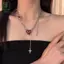 Gothic Trái Tim Đỏ Không Đều Nelace Y2K Tình Yêu Bóng Tối Ma Móng Vuốt Dây Xích Nelaces Punk Grunge Thẩm Mỹ Egirl Nhánh Trái Tim Nelace