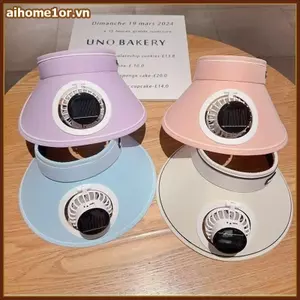 AIHOM Chống Tia UV Vành Rộng Mũ Chống Nắng Với Quạt Năng Lượng Mặt Trời Mũ Che Thoáng Khí Cho Thể Thao Ngoài Trời Đi Bộ Đường Dài Đi Biển,