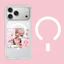 Ốp điện thoại mờ hình thỏ hồng từ tính cho iPhone 17 16 Pro 15 14 Pro Max Vỏ bảo vệ mờ cứng