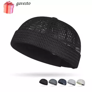 Mũ GAVESTO Docker Beanies, Mũ da dưa thoáng khí không vành, Lưới có thể điều chỉnh mùa hè Mũ Hip Hop siêu nhẹ Mũ thủy thủ Chủ nhà