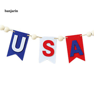 Banjarin Yêu Nước 4th of July Biểu Ngữ Vòng Hoa Đỏ Trắng Xanh Treo Bunting Cho Ngày Độc Lập Ngày Tưởng Niệm Ngày Lễ Kỷ Niệm Trang Trí Tiệc Hoa Kỳ Lễ Kỷ Niệm Tiếp Liệu Treo Biểu Ngữ