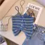 Phiên bản Hàn Quốc Áo Vest sọc ngắn phong cách giả Dopamine Co giãn Đan Camisole nhỏ