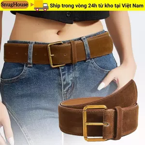 SNUGHOUSE Da Lộn Thắt Lưng Rộng, Dây Thắt Lưng Khóa Pin Thông Thường Hợp Thời Trang Nữ Đa Năng Thiết Kế Sang Trọng Dây Thắt Lưng Kinh Doanh Quà Tặng
