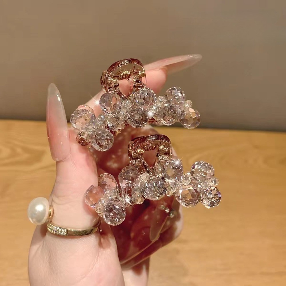 Hululu / Phong Cách Mới Ánh Sáng Sang Trọng Full Kim Cương Pha Lê Nhỏ Lấy Kẹp Thời Trang Cao Cấp Công Chúa Đầu Bên Kẹp Cá Mập Kẹp Tóc