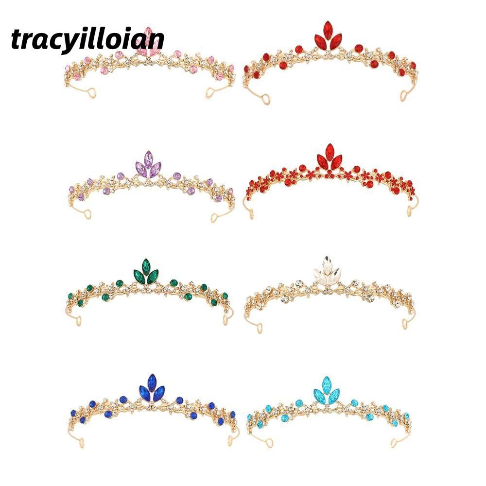Vương miện cô dâu TRACELIOIAN, Vương miện pha lê đính đá pha lê Baroque đơn giản Tiara, Phong cách Hàn Quốc Thiết kế thanh lịch Phong cách ngọt ngào Băng đô đám cưới cô dâu