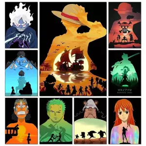 Nhân vật từ anime One Piece crew Poster Không Khung Tranh Canvas Trang Trí Tường