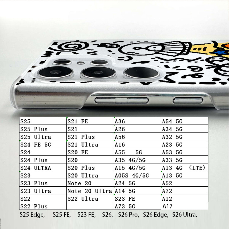 Dành Cho Samsung S26 Ultra S25 S24 Ultra S25 FE S24 FE S23 “Graffiti ” Micro Matte Vỏ Điện Thoại Cứng Ultra S22 S21 S20 A55 A56 A17 A15 A26 / Vỏ Chống Vân Tay