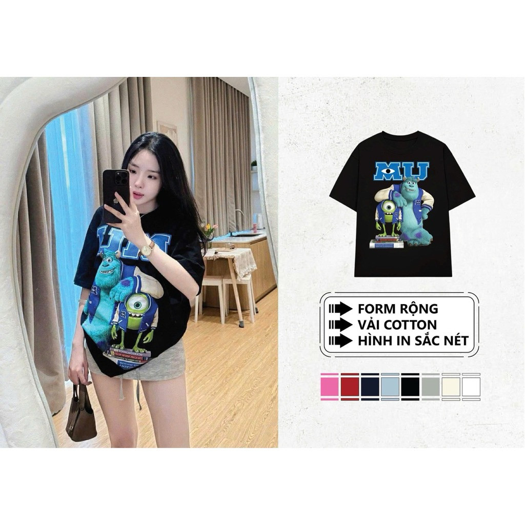 （Giao hàng 24h）Angela Áo Thun Unisex Form Rộng Chất Vải Cotton Cao Cấp In Kỹ Thuật Số