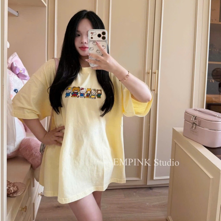 （Giao hàng 24h）Angela Áo phông nữ Form Rộng, Áo thun nữ unisex Loại 1 không xù, Chất dày dặn hàng chuẩn đẹp