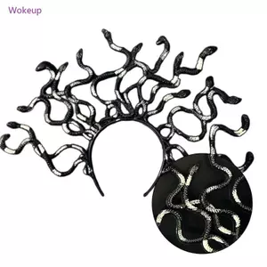 Woke Halloween Rắn Băng Đô Tóc Medusas Đầu Phụ Kiện Mặt nạ Bóng Đạo Cụ