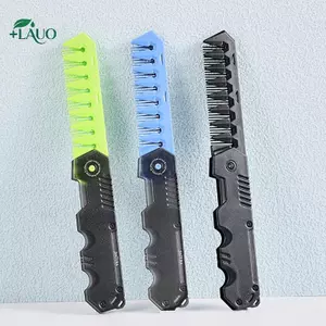 Springevenstar Đa Năng Di Động Nhựa Gấp Nhà Thơ Lược Cắt Tóc Nam Đầu Dầu Râu Lược Tạo Kiểu Tóc Lược Răng Rộng Springevenstar