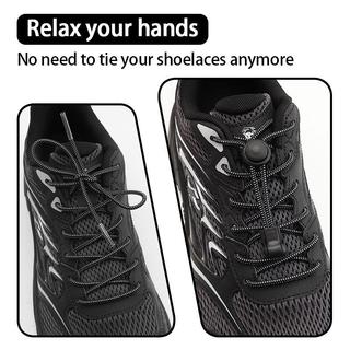 Co Giãn Không Dây Buộc Giày Có Khóa Tròn Cho Trẻ Em Người Lớn Sneaker Lười Nhanh Buộc Cho Chạy Thể Thao