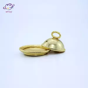 HFTOY Đồ Chơi Thu Nhỏ Mô Hình Cảnh Nhà Búp Bê Phụ Kiện Mini Western Bít Tết Cover Tấm Sắt Nắp Khay Giao Hàng ~