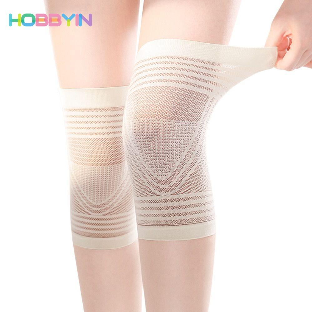 HOBBYIN 1 Cặp Nắp Khớp Chân, Đệm Đầu Gối Mỏng Thoáng Khí Co Giãn, Chống Trơn Trượt Phong Cách Mùa Hè Ấm Áp Miếng Lót Đầu Gối Phòng Máy Lạnh