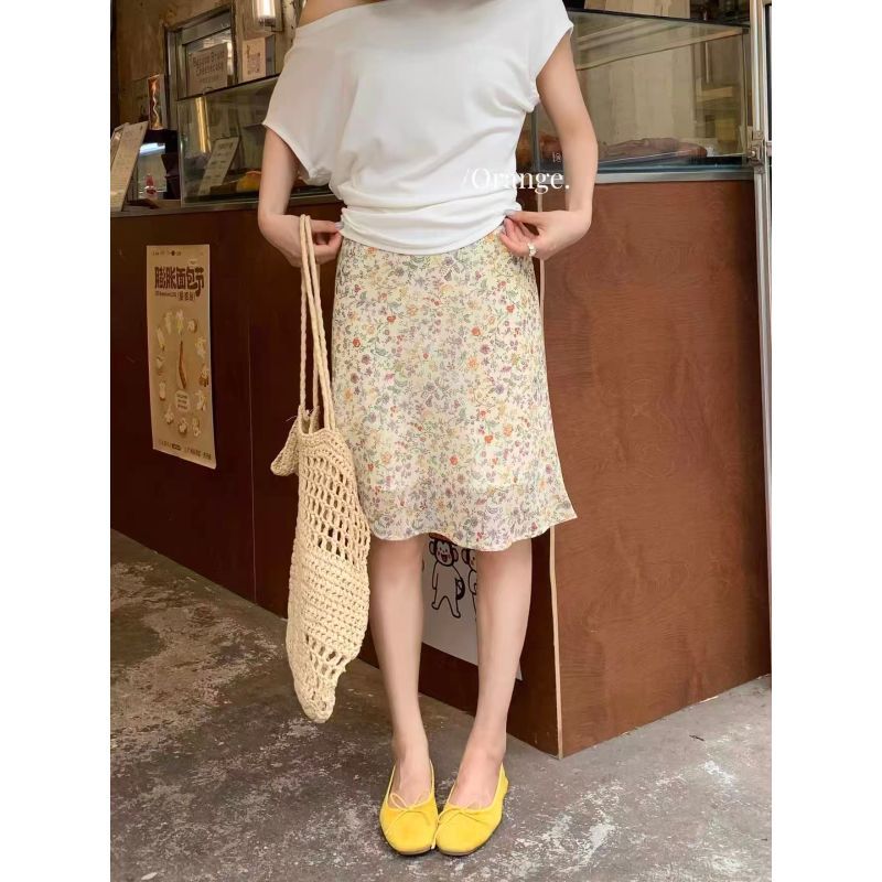 [Hàng mới về] Váy ngắn hoa giảm tuổi phong cách Hàn Quốc dành cho nữ Thiết kế mùa hè Thắt lưng co giãn thon gọn hơn Nhìn phù hợp