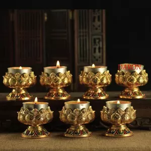 Giá đỡ nến DARON, Chân nến hoa sen Mini kim loại tinh tế, Trang trí nhà cửa Dập nổi thủ công Cốc nến
