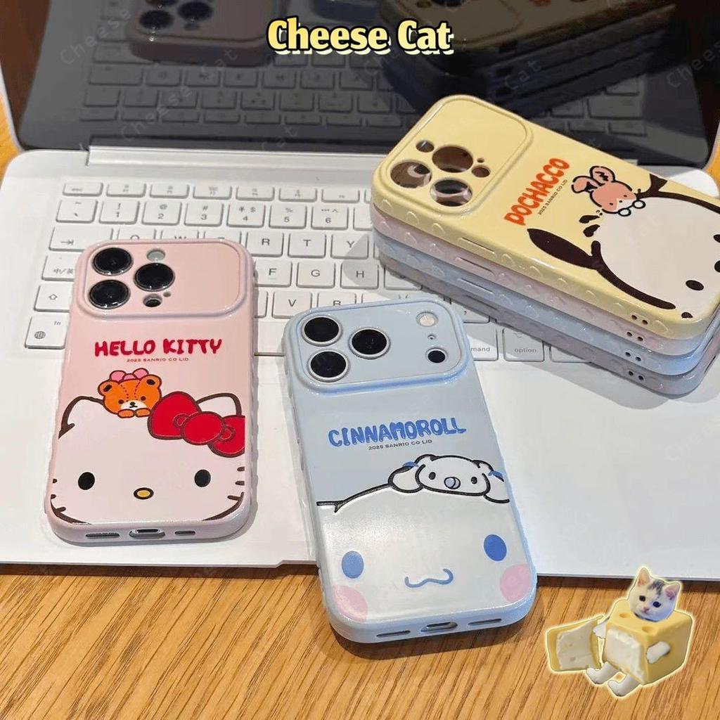 cho Kitty kurom Ốp lưng thiết kế hình trái tim cho iPhone 17 Pro Max 15 16 Pro 13 14 Plus 12 11 Pro Max