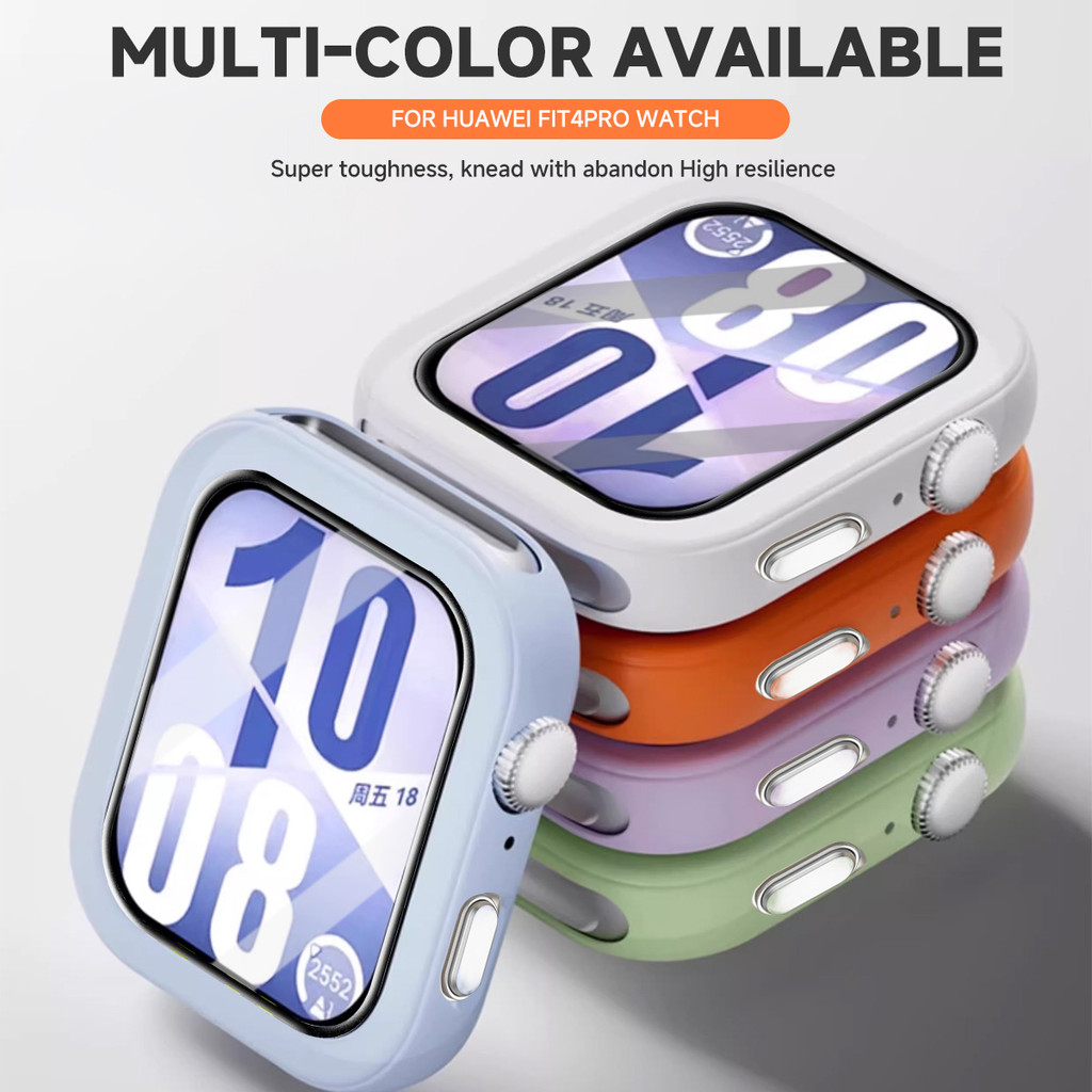 Ốp lưng silicon + màng cường lực cho Huawei Watch Fit 4 / 4Pro vỏ bảo vệ cản đồng hồ accessoies