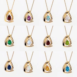 Shuling sang trọng giọt nước đá quý có khung vàng nhiều màu Phụ kiện đa năng mạ vàng 18K