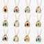 Shuling sang trọng giọt nước đá quý có khung vàng nhiều màu Phụ kiện đa năng mạ vàng 18K