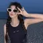 Phiên bản Hàn Quốc Kính râm màu be hình bầu dục dành cho nữ 2024y2k Hot Girl Kính râm che nắng mặt tròn chống tia cực tím