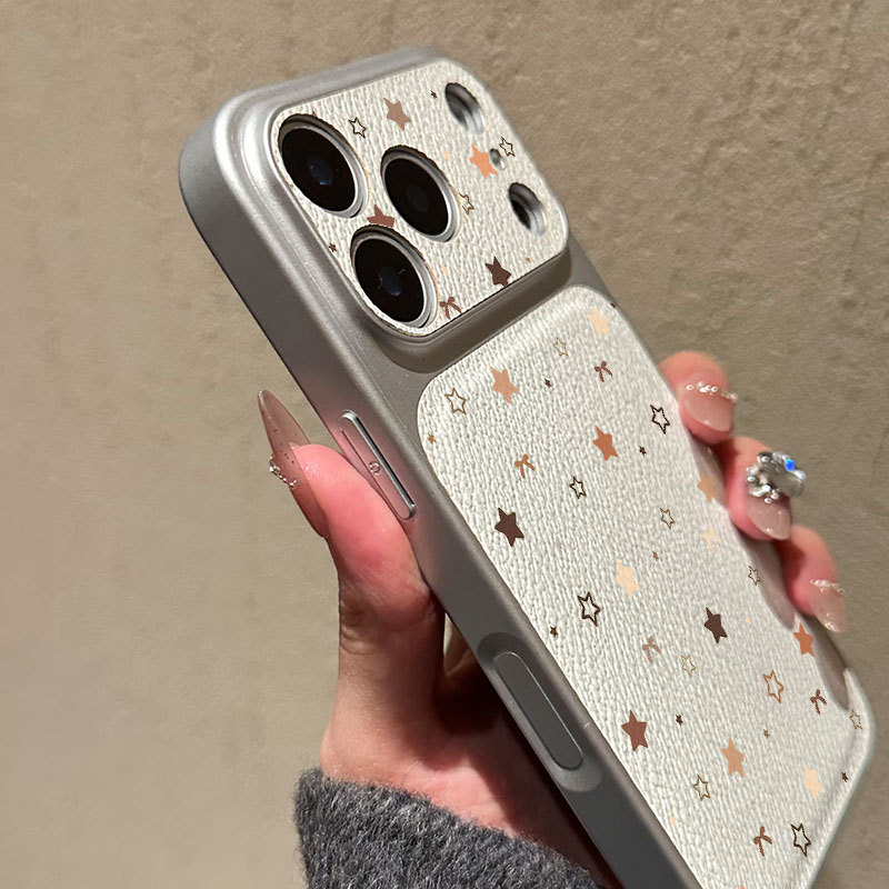 Ốp lưng iPhone họa tiết ngôi sao đầy màu sắc Da mềm cao cấp bảo vệ máy ảnh - iPhone11/12/13/14/15/16/17/Plus/Air/Pro/Max