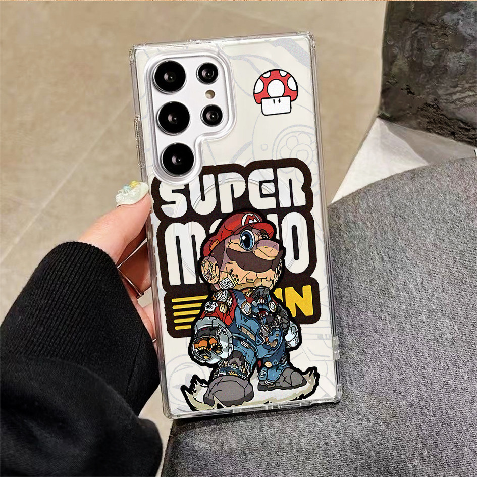 Dành Cho Samsung S26 Ultra S25 Ultra S25 FE S24U “Super Mario ” Vỏ Điện Thoại Nam Châm Trong Suốt Cứng / S24 FE S23U S22 A17 A56 A55 S25 + S24 Plus Vỏ Samsung Chống Sốc