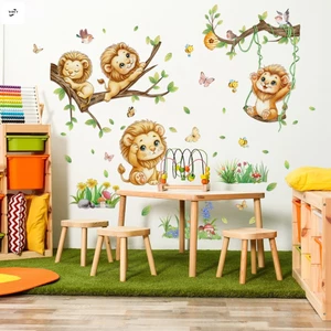 Nhãn dán tường hình con bướm sư tử hoạt hình - Trang trí tự dính cho phòng ngủ Phòng khách