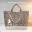 Túi Tote PVC OLVIDO dành cho nữ, Túi xách nhựa chống thấm nước sọc, Tay cầm lớn chất lượng cao in họa tiết da báo Túi đi biển dung tích lớn dành cho du lịch