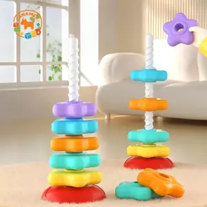 CANAMEK 1 Bộ Đồ Chơi Xếp Hình Cho Bé Montessori Xoay Tháp Cầu Vồng An Toàn Và Bảo Vệ Môi Trường Màu Đồ Chơi Trẻ Em CSF
