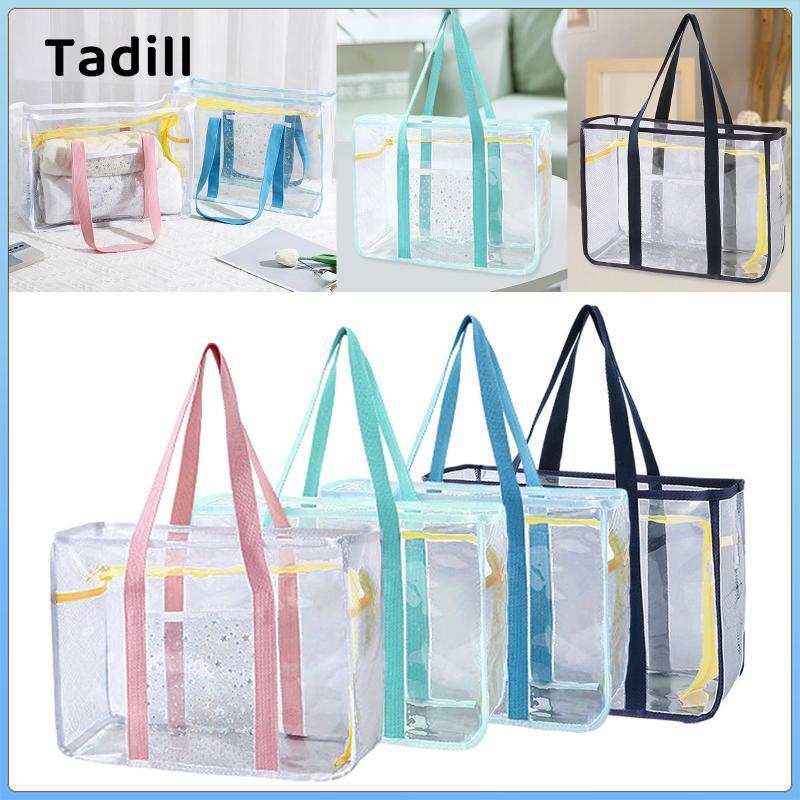Túi đeo vai trong suốt dành cho nữ, Túi xách PVC, Túi Tote có dây kéo, Chất liệu chống thấm nước, Dung tích lớn để làm việc, mua sắm, đi biển, du lịch