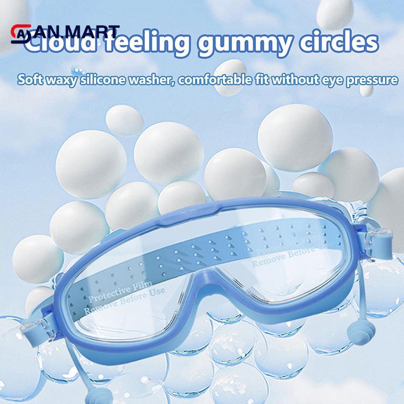 AN.MART 2025 Kính bơi khung lớn cho người lớn trẻ em, chống mờ, chống nước, HD