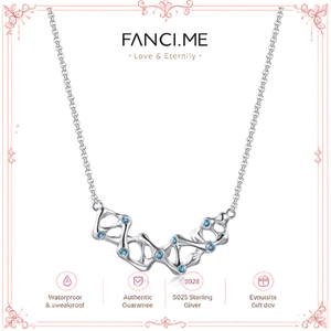FANCIME "Di truyền Soulmate" DNA Vòng cổ bạc Unisex