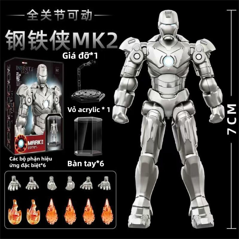 Iron Man Mecha Lắp ráp Đồ chơi trẻ em Đồ trang trí mô hình nhân vật hành động