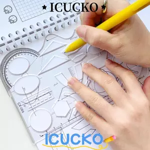 ICUCKO Protractor Trường Vật Dụng Văn Phòng Vẽ Hình Học Sáng Tạo Văn Phòng Phẩm Học Sinh Hình Voi Toán Chức Năng Thước
