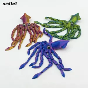 Đồ trang trí mực SMILE, Khớp có thể di chuyển được Đồ chơi Đồ trang trí in hình, Nhân vật hành động vui nhộn Đồ trang trí bạch tuộc cho trẻ em