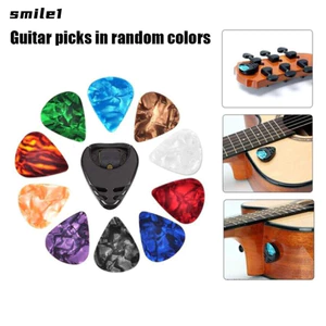 SMILE 10 Chiếc Đàn Guitar Điện Chọn, Celluloid Bề Mặt Mịn Đàn Guitar Pick Holder Màu Sắc Tươi Sáng Độ Dày 0.46 / 0.71 / 0,96mm Đàn Guitar Plectrum