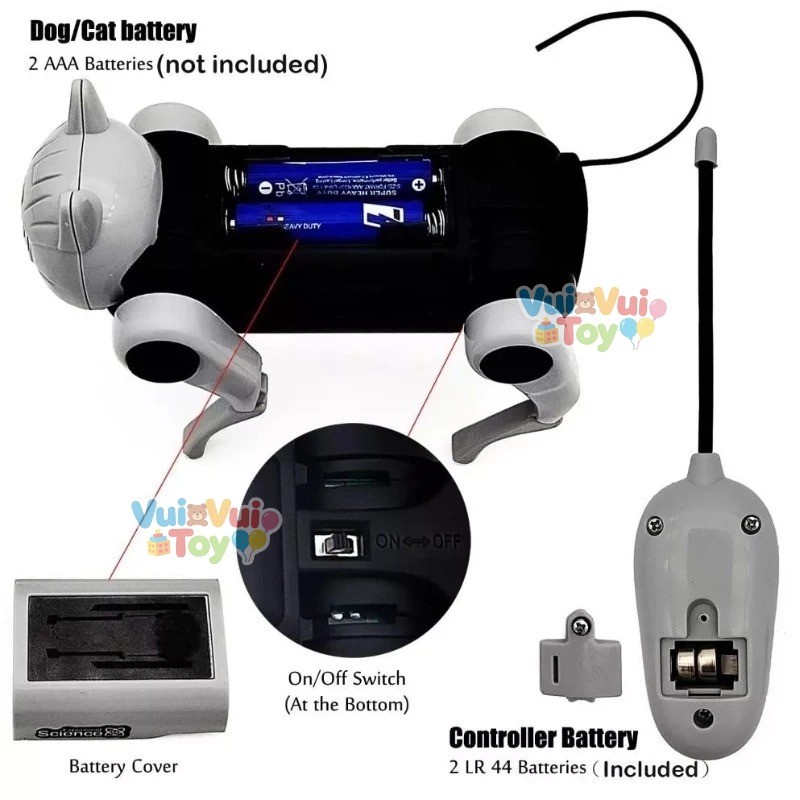 DIY mèo chó robot điều khiển từ xa – Đồ chơi lắp ráp, phát triển trí tuệ