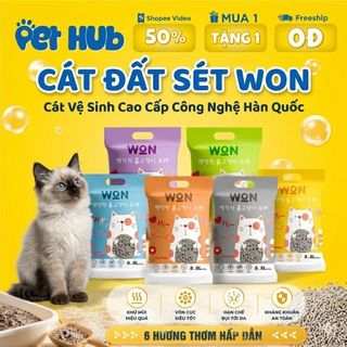 [COMBO 3-6 TÚI] Cát Mèo WON Cát Vệ Sinh Cho Mèo Siêu Vón Nhanh – Túi 8.8Lbs (~4kg)