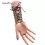 AqToCna Gothic Steampunk Ren Cuff Găng Tay Không Ngón Tay Ấm Cánh Tay Vòng Tay Vàng AqToCna