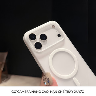Ốp Lưng Siêu Mỏng Nhám Mờ Cho iPhone 17 Pro Chống Vân Tay Ôm Sạc Máy Có Vòng Từ Tính 3D Nổi