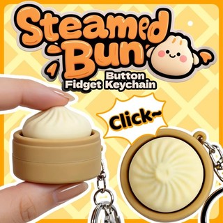 BaoZi Clicker Fidget Móc Khóa Giải Nén Đồ Chơi Nút Giảm Căng Thẳng Quà Tặng Cho Người Lớn Trẻ Em Bé Trai Bé Gái Mới Lạ Tiện Ích
