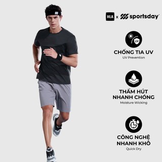 [GIẢM 50%] Áo thun nam ngắn tay HLA công nghệ làm mát, chống tia UV kháng khuẩn, thấm hút