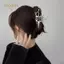PNPIA- Kẹp Móng Vuốt Hình Học Nữ Kim Loại Lớn Màu Bạc Phong Cách Hàn Quốc Thời Trang Cá Mập Kẹp Tóc Lấy Kẹp Bé Gái Phụ Kiện Tóc