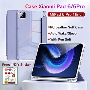Ốp điện thoại Xiaomi Pad 6 11 inch có khe cắm bút Vỏ bảo vệ từ tính cho Xiaomi MiPad 6 Pro có mặt sau trong suốt