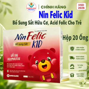 Nin Felic Kid Nam Dược Bổ Sung Sắt Hữu Cơ Và Acid Folic Giảm Thiếu Máu Do Thiếu Sắt Ở Trẻ-Hộp 20 Ống