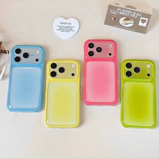 Ốp Điện Thoại Trong Suốt Silicon Thạch Hồng Gradient Hàn Quốc Cho iPhone 17Promax 17Pro 15 16 Pro Max Túi Khí Chống Sốc Nữ Vỏ Di Động