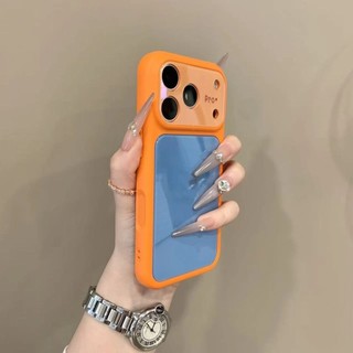 Ốp Điện Thoại Di Động Cửa Sổ Lớn Màu Sắc Tương Phản Sang Trọng Cho iPhone17 Pro Max 16 15 14 13 Pro Max Bảo Vệ Camera Chống Sốc Ốp Lưng Cứng Chống Rơi