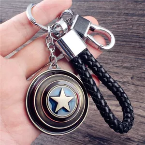 Móc khóa Captain Shield Móc khóa chìa khóa xe Mặt dây chuyền xoay Captain Shield Móc khóa xoay 260501