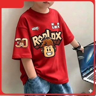 Áo thun trẻ em Roblox in hình game, áo cotton thoáng mát cho bé mùa hè đi học đi chơi